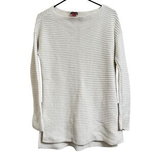 VINCE CAMUTO CHUNCKY KNIT BOATNECK LONG SLEEVE HI LOW TUNIC SWEATER TOP SMALL